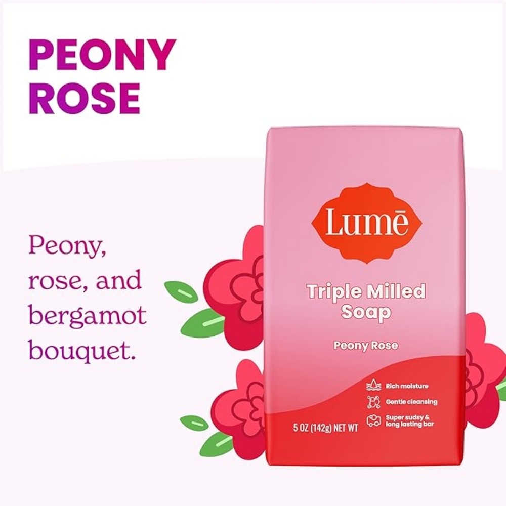 Lume 5 Ounce Triple Milled Soap Peony Rose